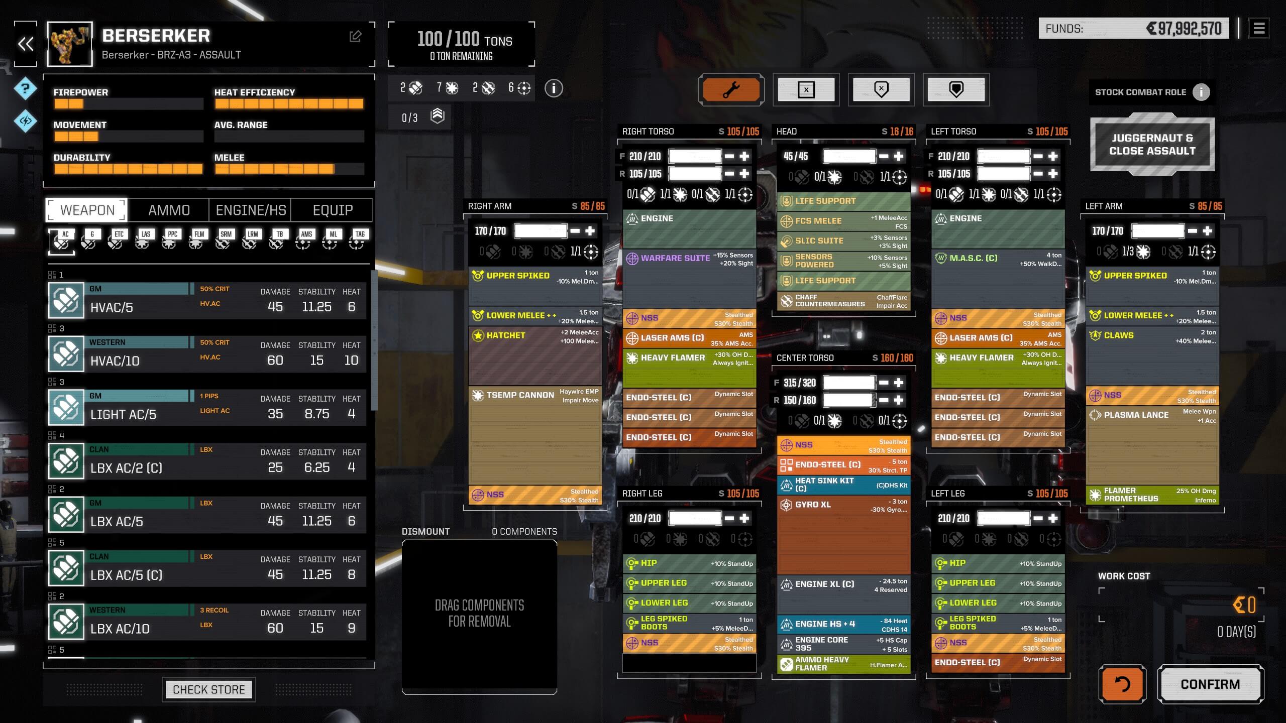 Melee assault mech build