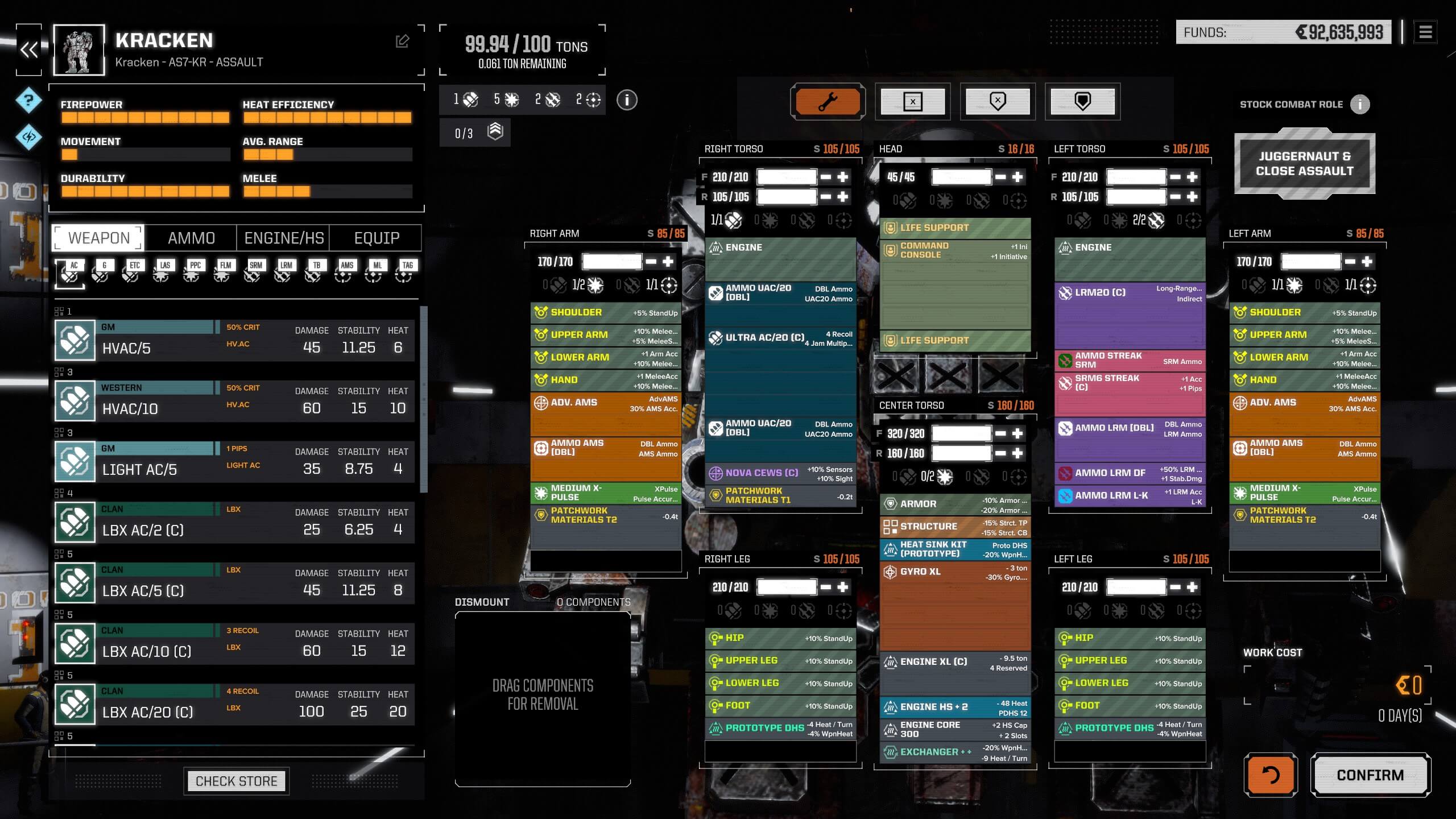 Lance AMS assault mech build