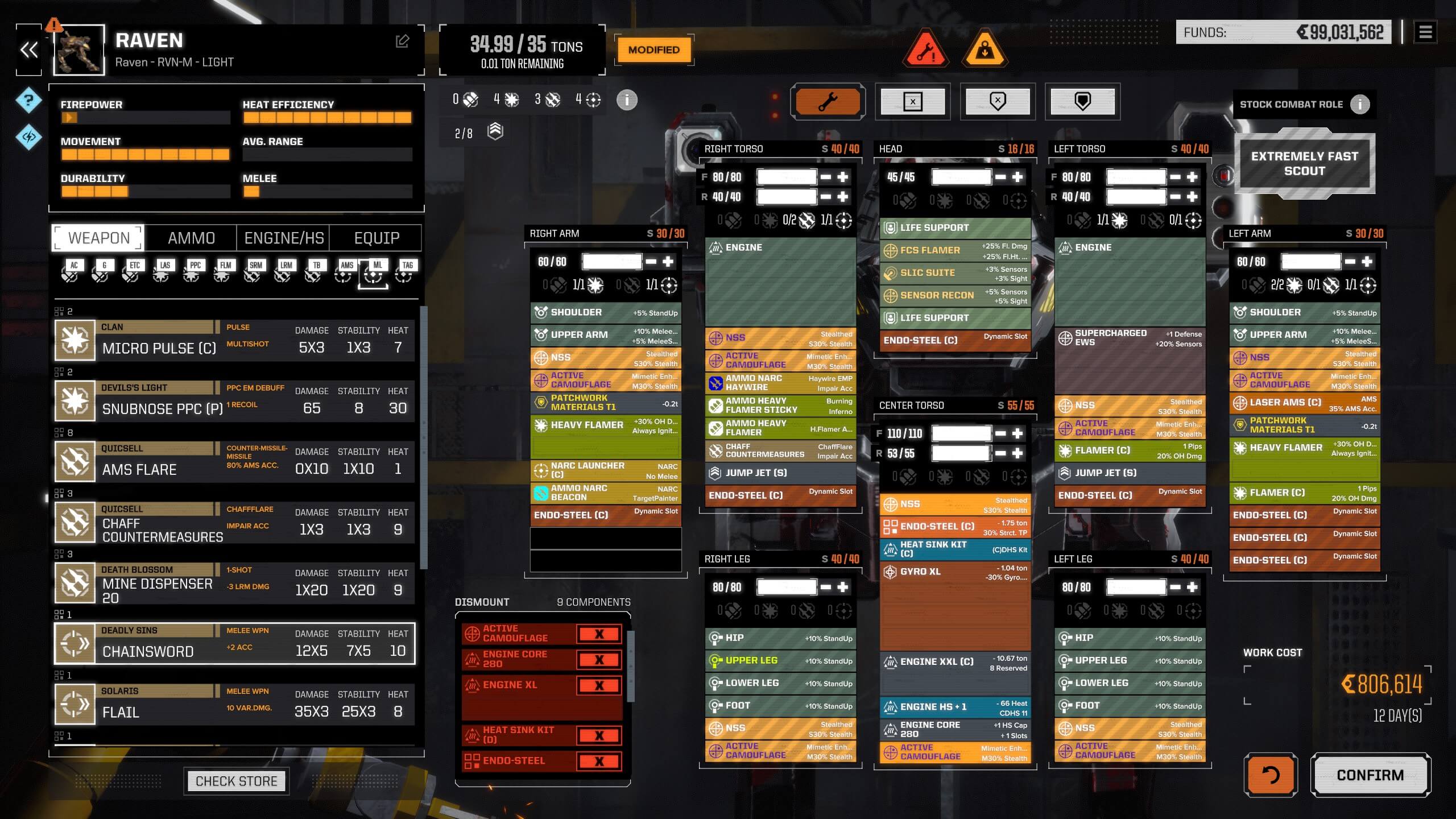 Raven(RVN-M) full stealth build