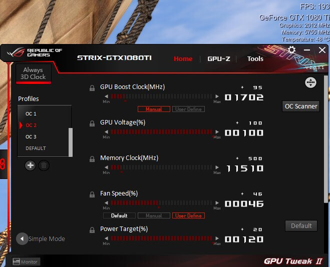 Asus 1080 ti online overclock