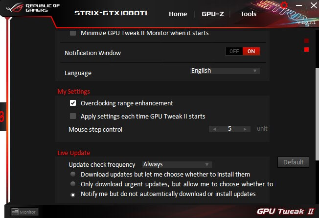 download the new for apple ASUS GPU Tweak II 2.3.9.0 / III 1.6.9.4