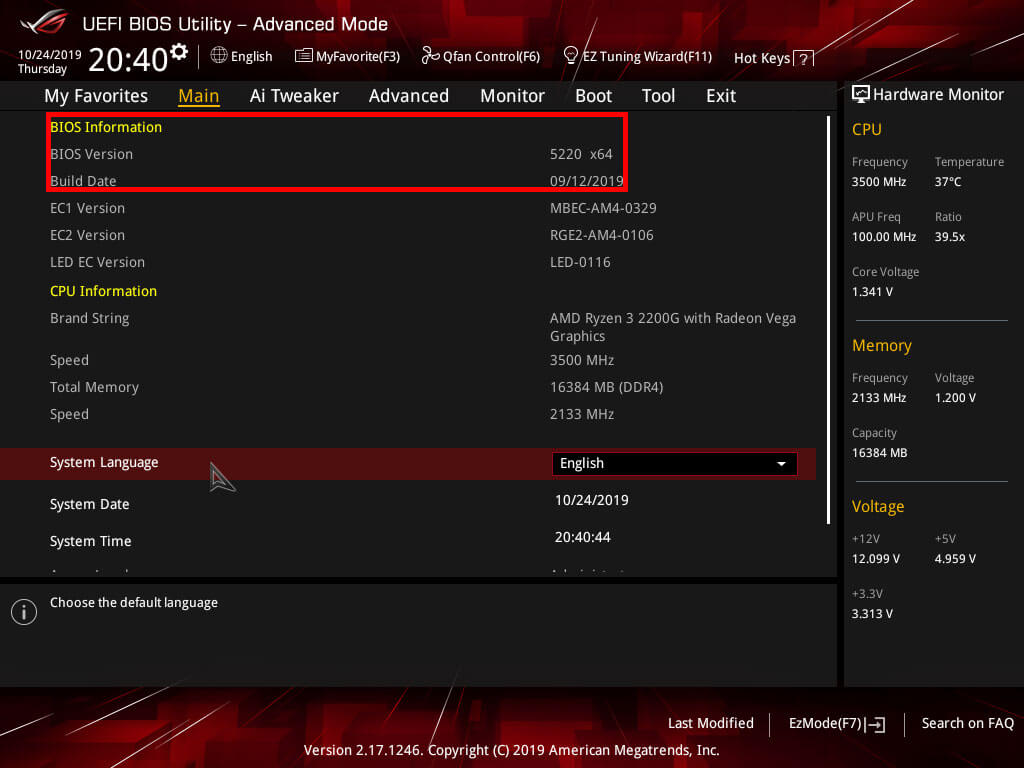 ASUS Strix X370 check for BIOS version