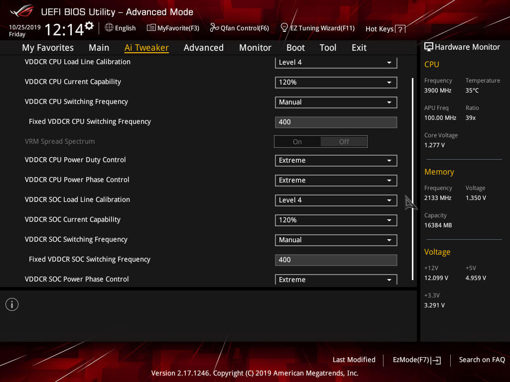 ASUS Strix X370 DIGI+ VRM settings